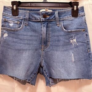 Harper Light Blue Distressed Jean Shorts